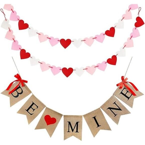 Valentines Day Decor, Valentines Decorations Banner,Valentines Day Burlap Banner - Picture 8 of 8